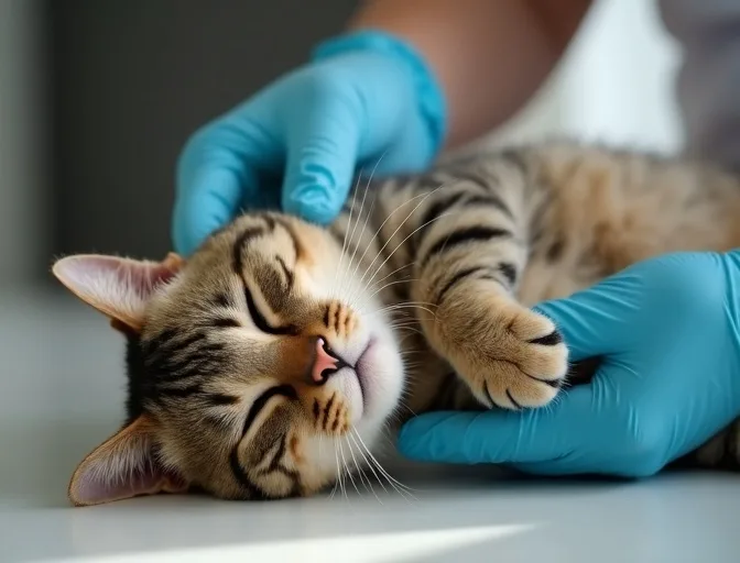 Specialist carefully handling a deceased cat with dignity in Eltham